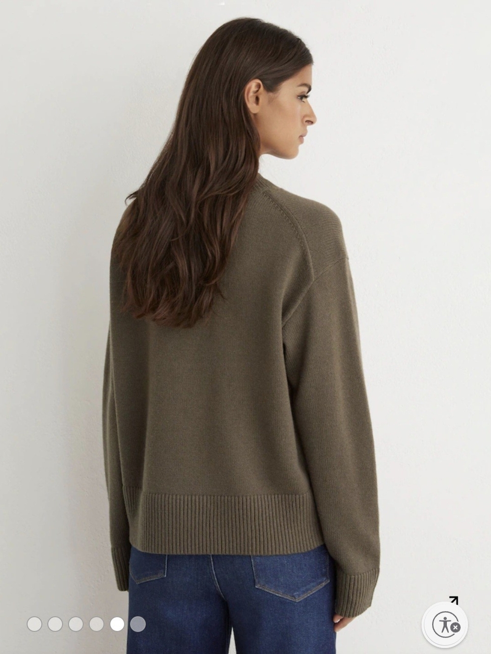 Reiss Wool Cashmere V Neck Jumper Khaki Green XS $248 - Picture 5 of 7